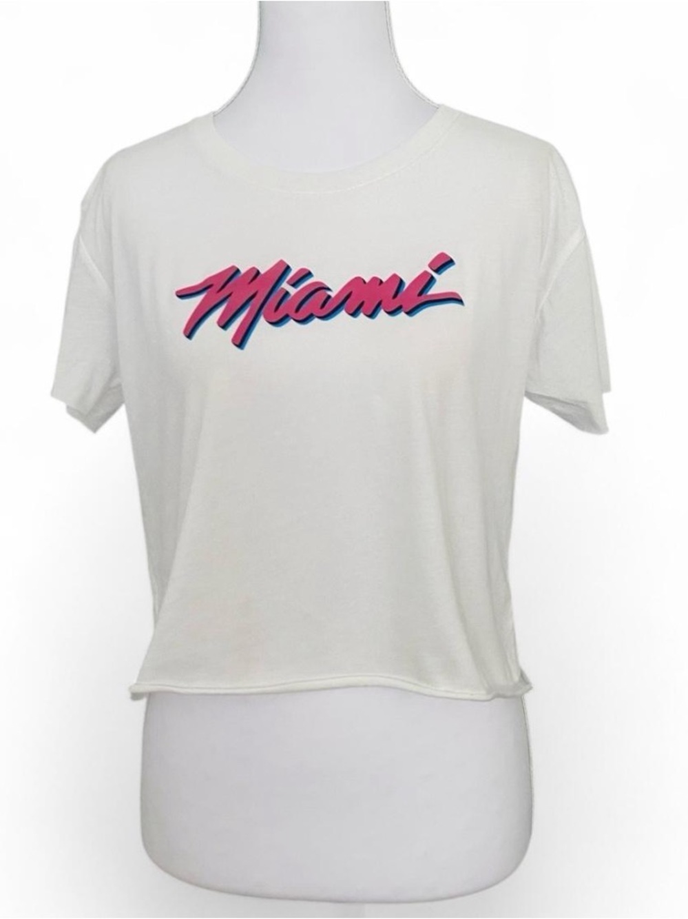 Miami Heat / Miami Vice Script Graphic Crop Tee - White